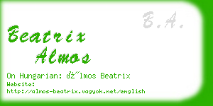 beatrix almos business card